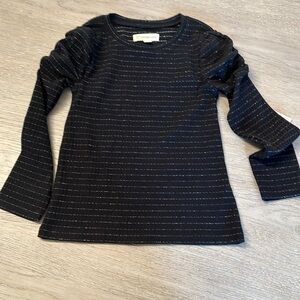long ruffle sleeve black sparkle top size toddler 3